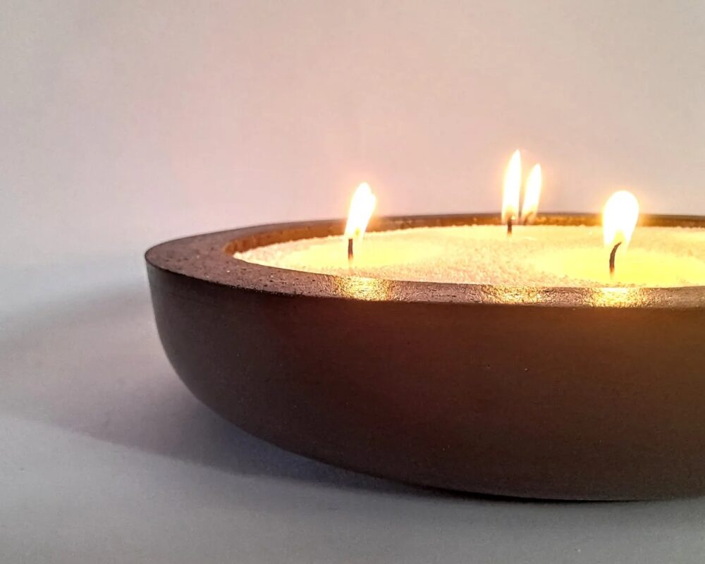 ערכת DIY קערת בטון גדולה להכנת נר עם שעוות חול ושמן אתר